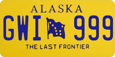 AK license plate GWI999