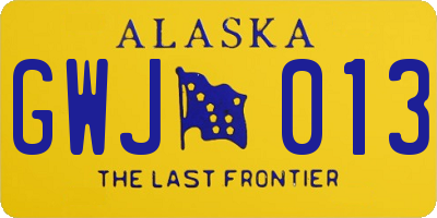 AK license plate GWJ013