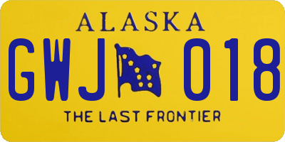 AK license plate GWJ018