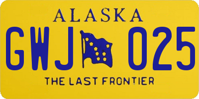 AK license plate GWJ025