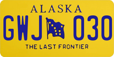 AK license plate GWJ030