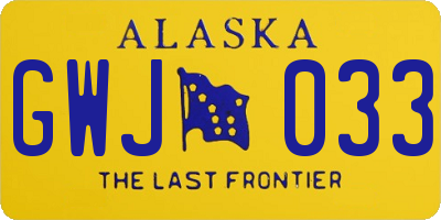 AK license plate GWJ033