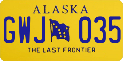 AK license plate GWJ035