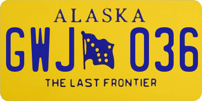 AK license plate GWJ036