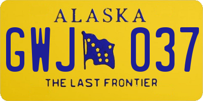 AK license plate GWJ037