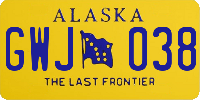 AK license plate GWJ038