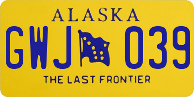 AK license plate GWJ039