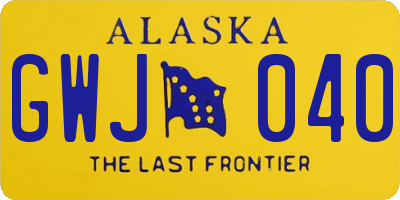 AK license plate GWJ040