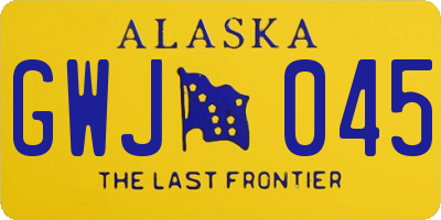 AK license plate GWJ045