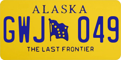 AK license plate GWJ049