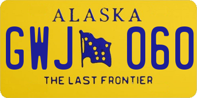 AK license plate GWJ060