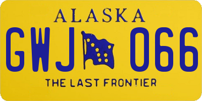 AK license plate GWJ066