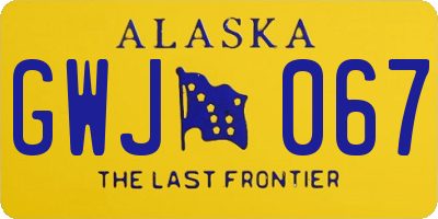 AK license plate GWJ067