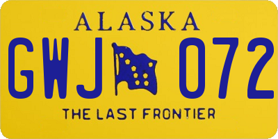AK license plate GWJ072