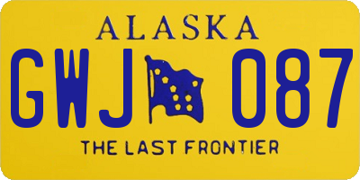 AK license plate GWJ087