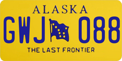 AK license plate GWJ088