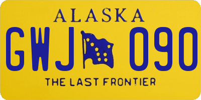 AK license plate GWJ090