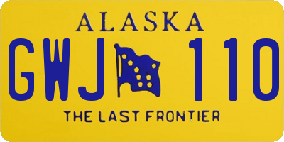 AK license plate GWJ110