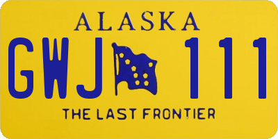 AK license plate GWJ111