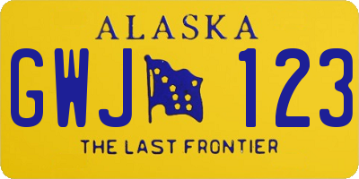 AK license plate GWJ123