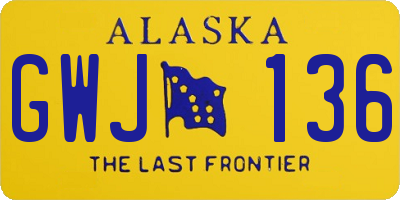 AK license plate GWJ136