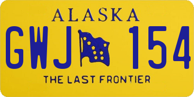 AK license plate GWJ154