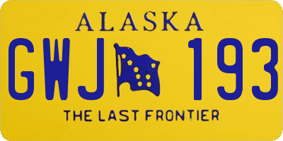 AK license plate GWJ193