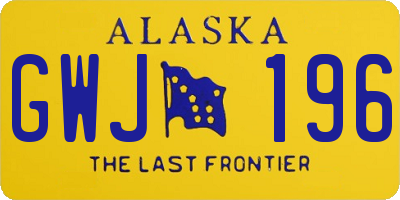 AK license plate GWJ196