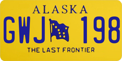 AK license plate GWJ198