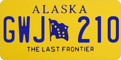 AK license plate GWJ210