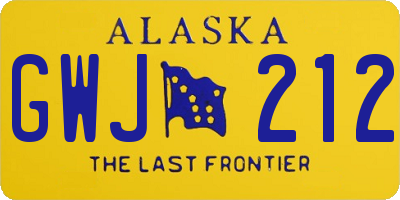 AK license plate GWJ212