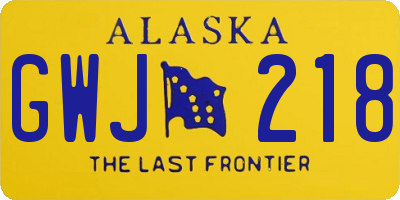 AK license plate GWJ218