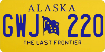 AK license plate GWJ220