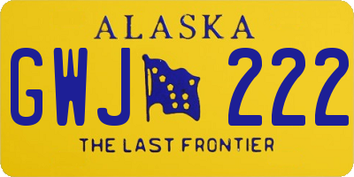 AK license plate GWJ222