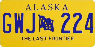 AK license plate GWJ224