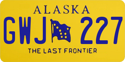 AK license plate GWJ227