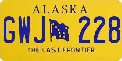 AK license plate GWJ228