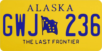 AK license plate GWJ236