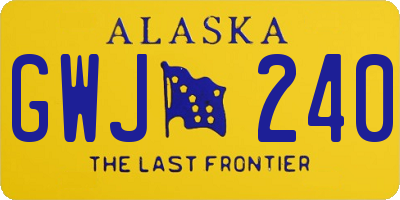 AK license plate GWJ240