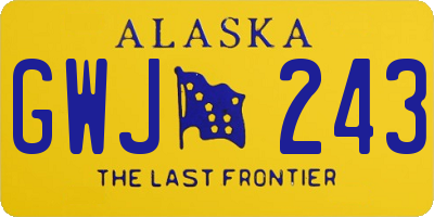 AK license plate GWJ243