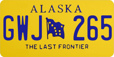 AK license plate GWJ265