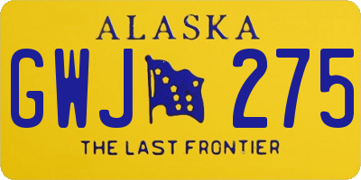 AK license plate GWJ275