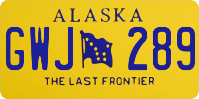 AK license plate GWJ289