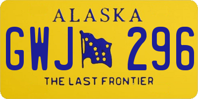 AK license plate GWJ296