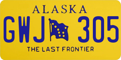 AK license plate GWJ305