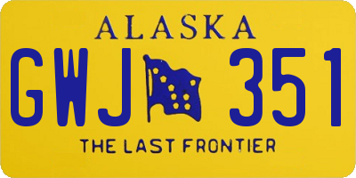 AK license plate GWJ351