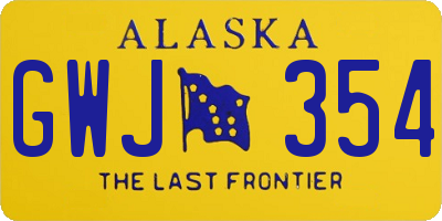 AK license plate GWJ354