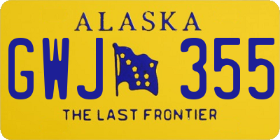 AK license plate GWJ355