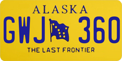 AK license plate GWJ360