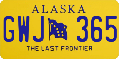 AK license plate GWJ365